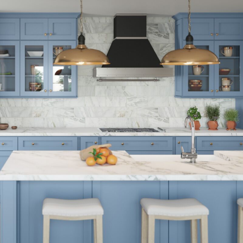 Xterra Blue Shaker Kitchen Cabinets by Forevermark | CabinetSelect.com