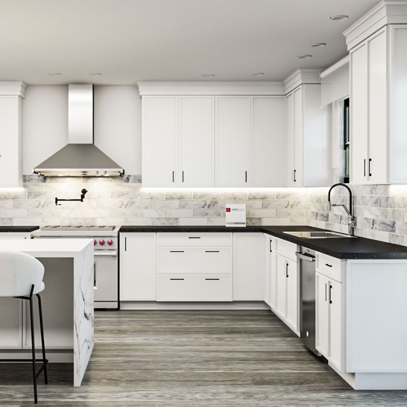 Buy Petit White Shaker Kitchen Cabinets | CabinetSelect.com